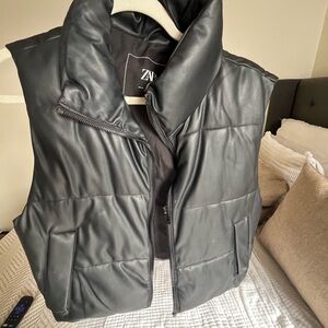 Zara Black Puffer Vest